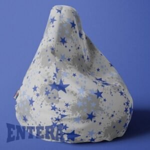 Sivi lazy bag sa plavim zvezdicama od šoteksa