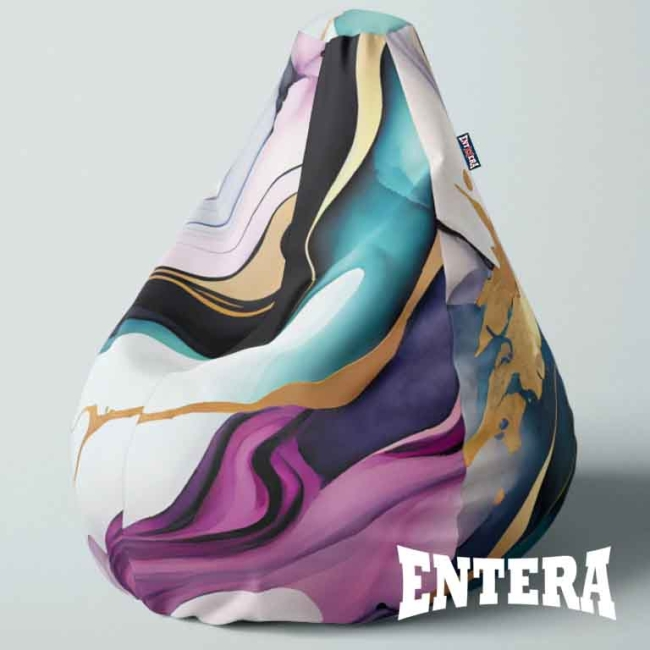 Lazy bag - Apstraktne vodene zlatne i ljubičaste boje