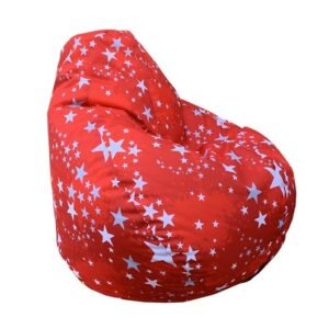 Crveni lazy bag sa zvezdicama od šoteksa, 999930