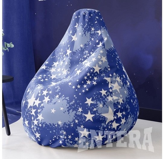 Plavi lazy bag sa zvezdicama od šoteksa, 999917